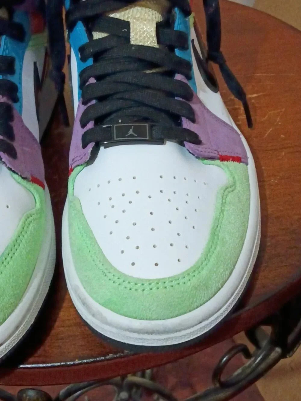 Nike Air Jordan 1 Mid SE Shoes Womens Size 7.5 Lightbulb Multicolor CW1140-100 - Picture 8 of 13